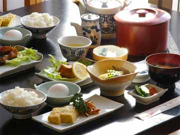 朝食　写真　吉良温泉　宮嶋舘